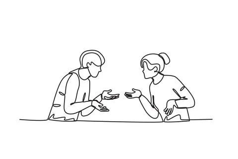 A couple argues to solve a problem Stock Illustration