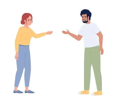 Couple arguing all time over small things semi flat color vector characters Ilustração Stock