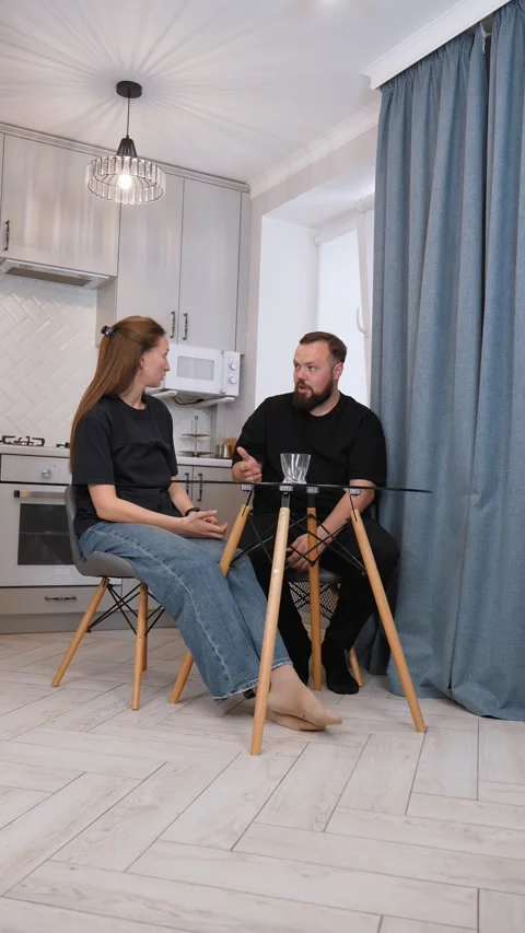 Couple arguing and discussing problems at home Stock Footage 317444528