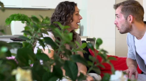 Couple Arguing at Home Stock Footage 31667092
