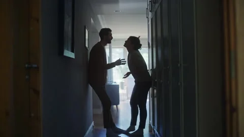 Couple Arguing at Home Stock Footage 153017842
