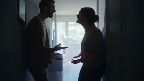 Couple Arguing at Home Stock Footage 153018071