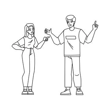 Couple arguing vector 스톡 일러스트