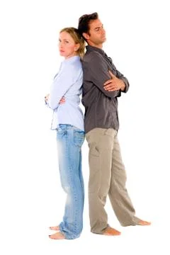 Couple back to back Stock Photos