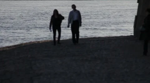 Couple on a background of water Stock Footage 5165947
