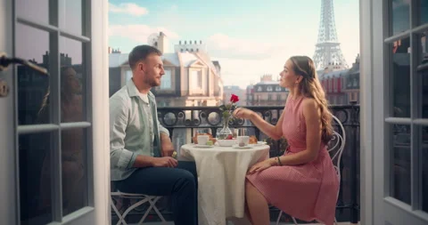 Couple on Balcony in Paris Stock Footage 296171703