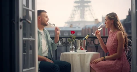 Couple on Balcony in Paris Stock Footage 296172001