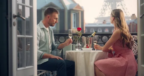 Couple on Balcony in Paris Stock-Footage 296172102