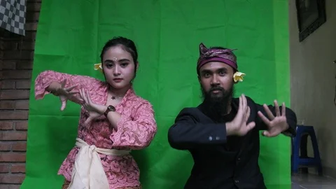 Couple Bali Dance Stock Footage 124726691