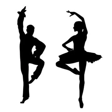Couple ballet dancers Stock Illustration