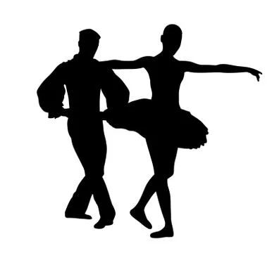Couple ballet dancers Stock Illustration