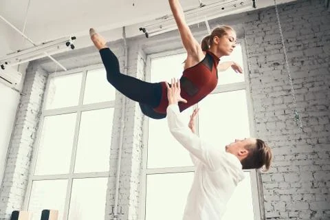 Couple of ballet dancers posing 스톡 사진