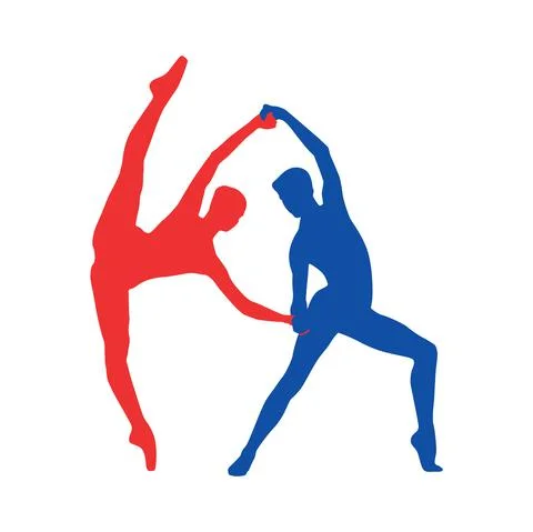 Couple ballet dancing silhouette vector illustration  Stock Illustration