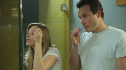 Couple Bathroom Stock Footage ~ Royalty Free Stock Videos Pond5