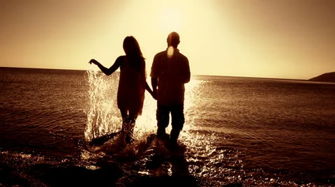 Couple At The Beach Video stock 33804419