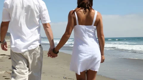 Couple On Beach Stock Footage 43353650