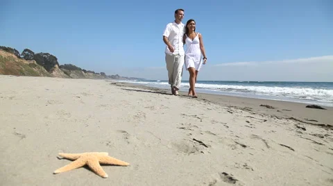 Couple On Beach Stock Footage 43353757