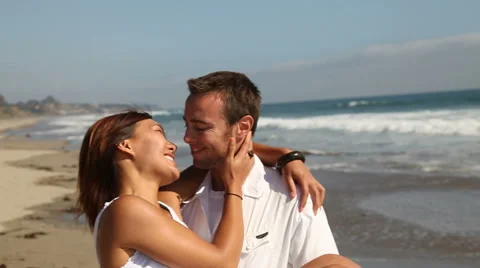 Couple On Beach Stock Footage 43353770
