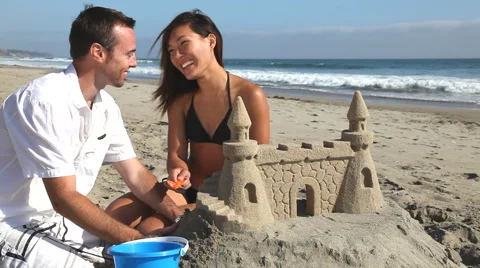 Couple On Beach Stock Footage 43353799