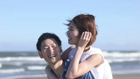 Couple on the beach Video stock 159675771