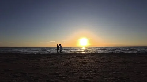 Couple on the beach Stock Footage 300128533