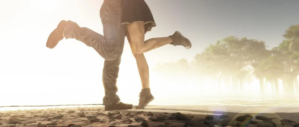 Couple on the beach Illustrazione stock
