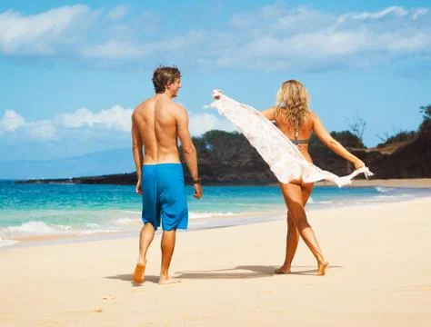 Couple on the beach Stock Photos