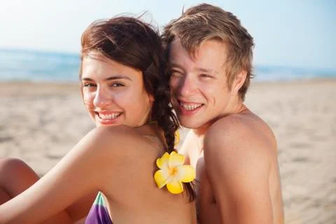 Couple at the beach Stock Photos