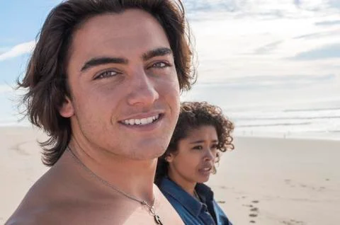 Couple at the beach Stock Photos