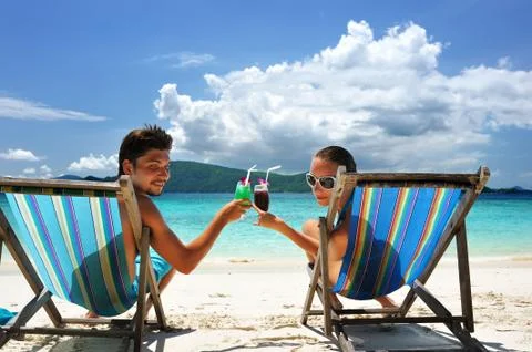 Couple on a beach Stock Photos