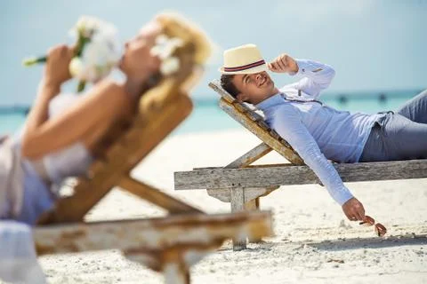 Couple on the beach Foto stock