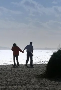 Couple on Beach Foto stock