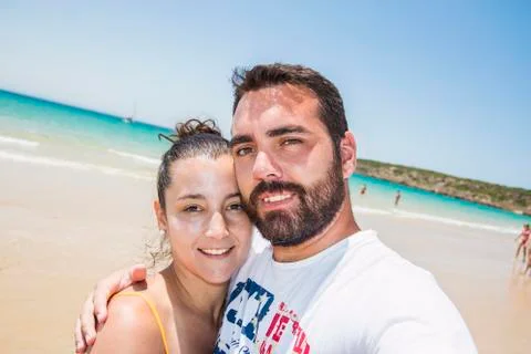 Couple at the beach Stock Photos