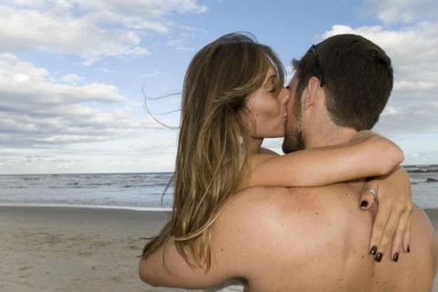Couple in the beach Stock Photos