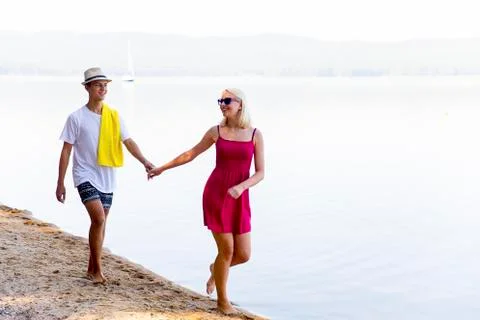 Couple on a beach Stock Photos
