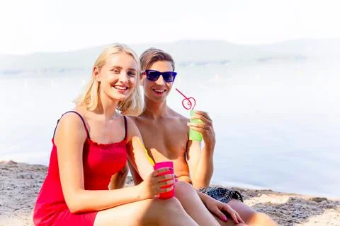 Couple on a beach Stock Photos