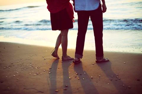 Couple on the beach Stock Photos