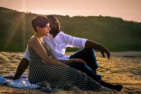 Couple on the beach Stock Photos