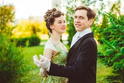 Couple in beautiful suits Stock Photos