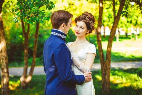 Couple in beautiful suits Stock Photos