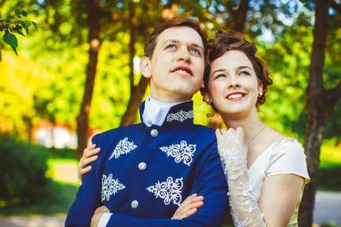 Couple in beautiful suits Stock Photos