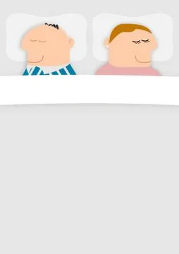 Couple in Bed Stock Illustration