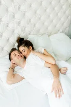 Couple in bed Stock Photos