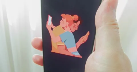 Couple being physically close, but engrossed in their smartphones, presentation Stock Footage 313505365