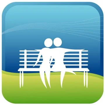 Couple on bench Stock Illustration