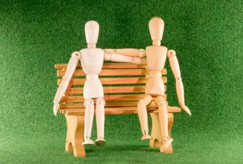 Couple on bench Stock Photos