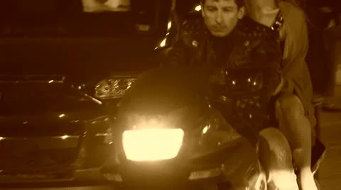 Couple on a bike Stock Footage 18123679