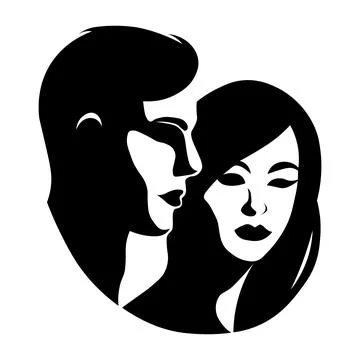 Couple black icon on white background Stock Illustration