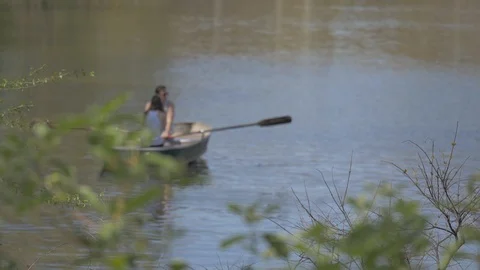 Couple boating in Central Park Stock Footage 114246795
