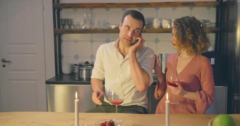 Couple on boring date Stock Footage 114120298